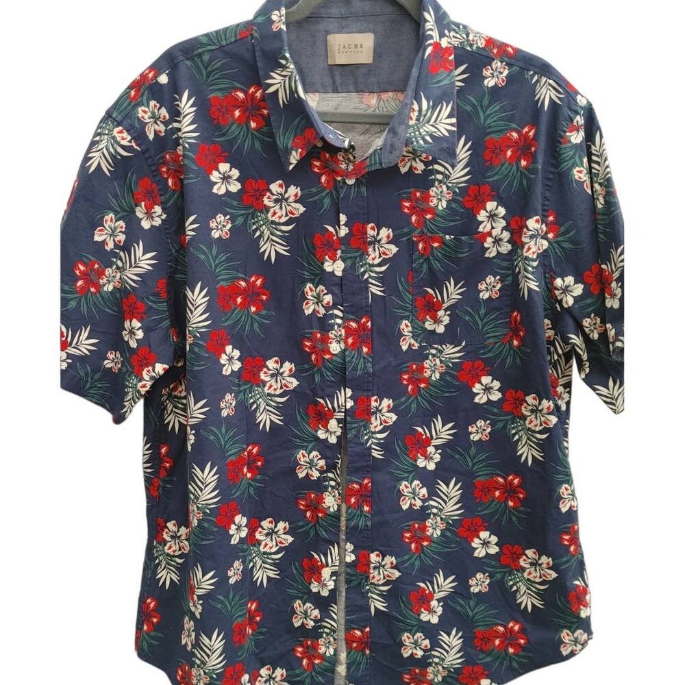 JACHS New York Button Front Shirt Floral Aloha Casual XL